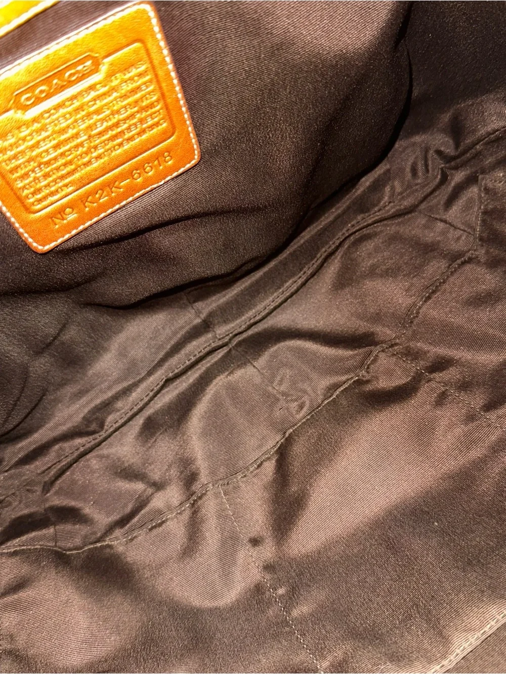 Coach Ergo Large Crescent Hobo Bag Brown Monogram Canvas Orange‎ Leather